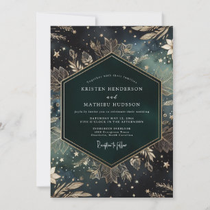 Invitation Mariage Flore Céleste Émeraude