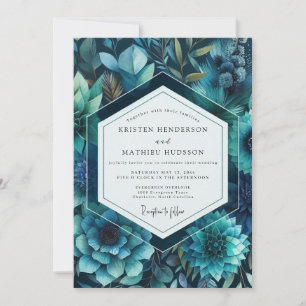 Invitation Mariage Flore Luxuriante Saphir