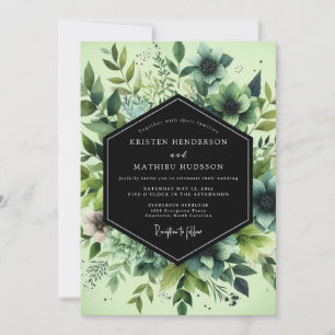 Invitation Mariage Flore Peinte Viridian