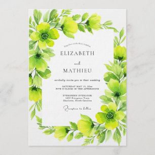 Invitation Mariage Florissant Vert Citron