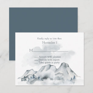Invitation Mariage Foggy Mountain Watercolor RSVP