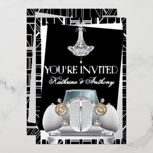Invitation Mariage Foil Gatsby Déco