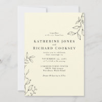 Mariage Foliage moderne jaune pâle