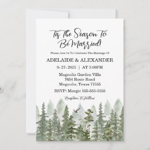 Invitation Mariage forestier de bois vert