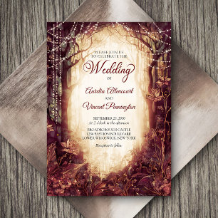 Invitation Mariage forestier enchanté