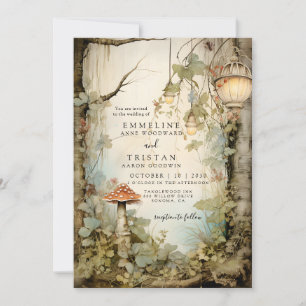 Invitation Mariage forestier enchanté
