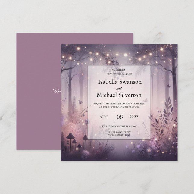 Invitation Mariage forestier Ethereal Fairy (Devant / Derrière)