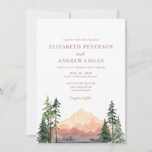 Invitation Mariage forestier   Montagnes Rustiques