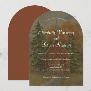 Invitation Mariage Forêt Automnale Rustique Parc National de