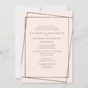 Invitation Mariage Formal & Élégant Rose & Or