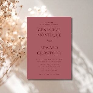 Invitation Mariage Formel de Rosewood Bourgogne Ancienne Fort