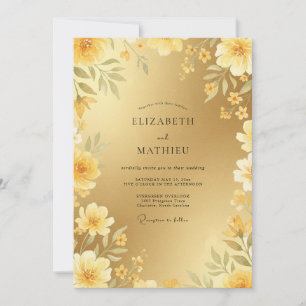 Invitation Mariage Formel Doré Lustré