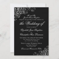Mariage Formel Élégant Noir et Argent Classique