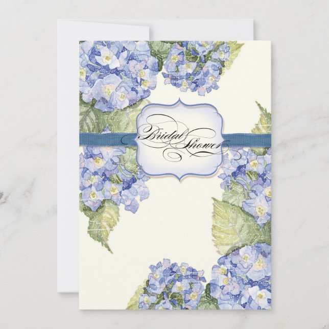 Invitation Mariage formel floral de parenthèse bleue (Devant)