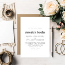 Mariage Formel Simple Nuestra Boda