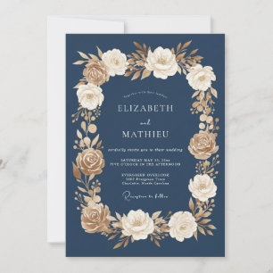 Invitation Mariage Formel Statutaire Bleu Nuit
