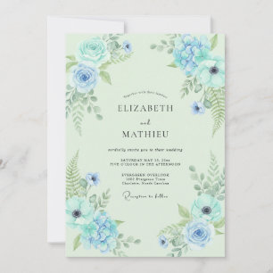 Invitation Mariage Fougère Menthe Azurée Sauvage