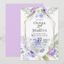 Mariage | Frame à fleurs d'anémone violet