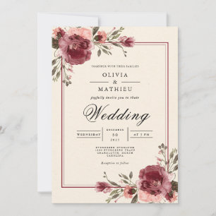 Invitation Mariage frontalier de Bourgogne