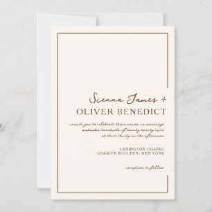 Invitation Mariage frontalier minimaliste chic moderne