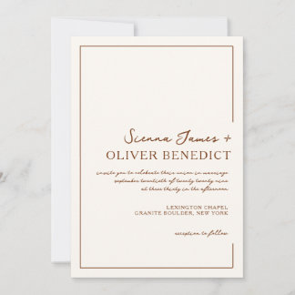 Invitation Mariage frontalier minimaliste chic moderne