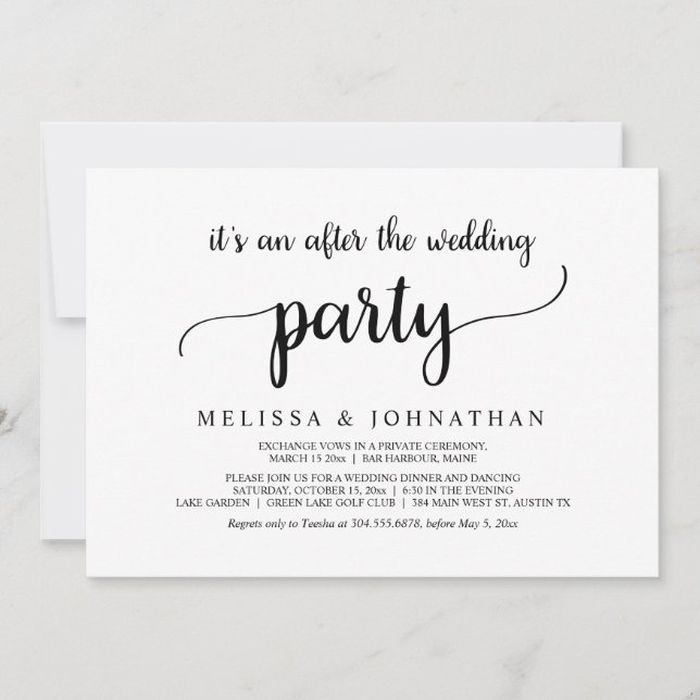 Invitation Mariage Fuite de Noces Fête de Mariage Heureux Pou (Devant)