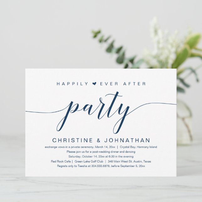 Invitation Mariage Fuite de Noces Parti Heureux à Jamais (Debout devant)