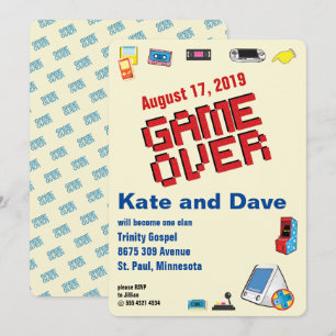 Invitation Mariage Fun du Joueur de Jeux Vidéo Rétro