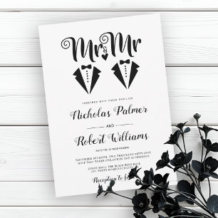 Invitation Mariage gay de deux mariés monsieur et monsieur en