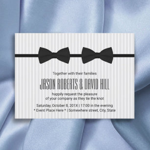 Invitation Mariage gay double Bow Cravate classique