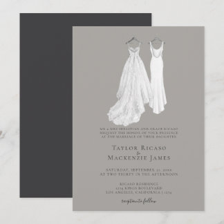 Invitation Mariage Gay Élégant Deux Mariées en Robes