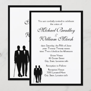 Invitation Mariage Gay Groom et Groom Elegant