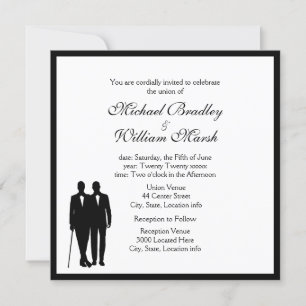 Invitation Mariage Gay Groom et Groom Elegant