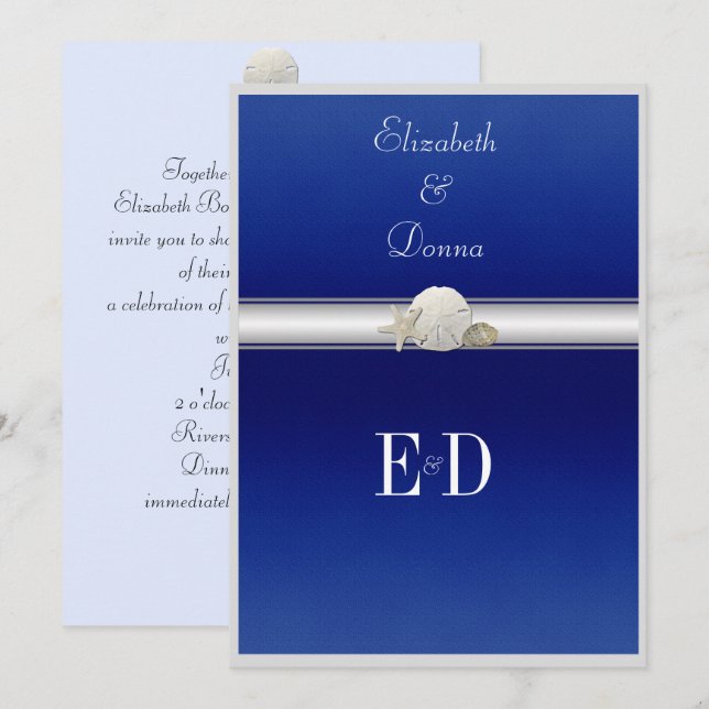 Invitation Mariage gay/lesbienInvitation Starfish Sand Dollar (Devant / Derrière)