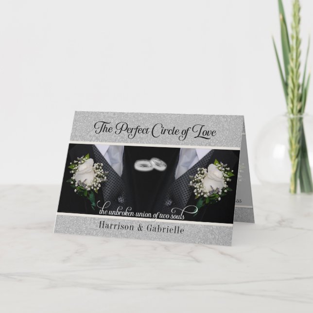 Invitation Mariage Gay Silver and Black Inside Photo (Devant)