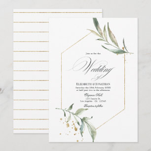 Invitation Mariage géométrique à la sérénité simpliste de la 