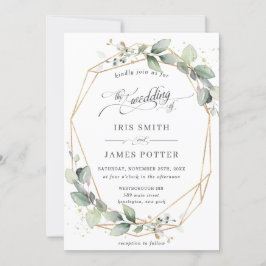 Invitation Mariage géométrique de verdure moderne et chic