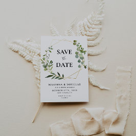 Invitation Mariage géométrique Eucalyptus Enregistrer la cart