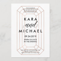 Mariage géométrique moderne de forme diamant coupé