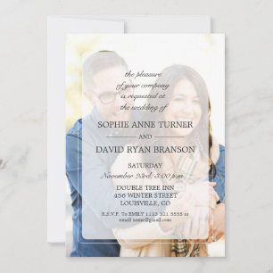 Invitation Mariage Géométrique Photo Modern Faible