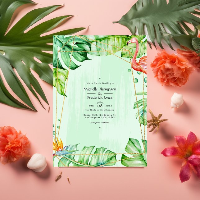 Invitation Mariage géométrique tropicale exotique (Créateur téléchargé)