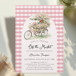 Invitation Mariage Gingham Arch Off the Market Bike Shower de