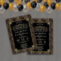 Mariage Glam Art Déco noir Gatsby Style des années