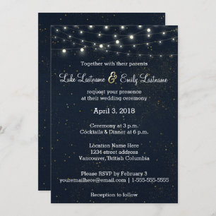 Invitation Mariage Glamour de minuit