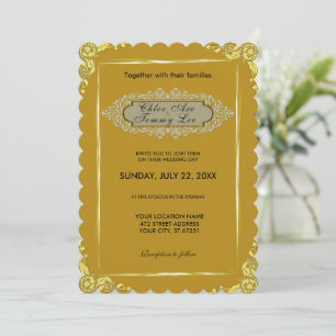 Invitation mariage Gold border