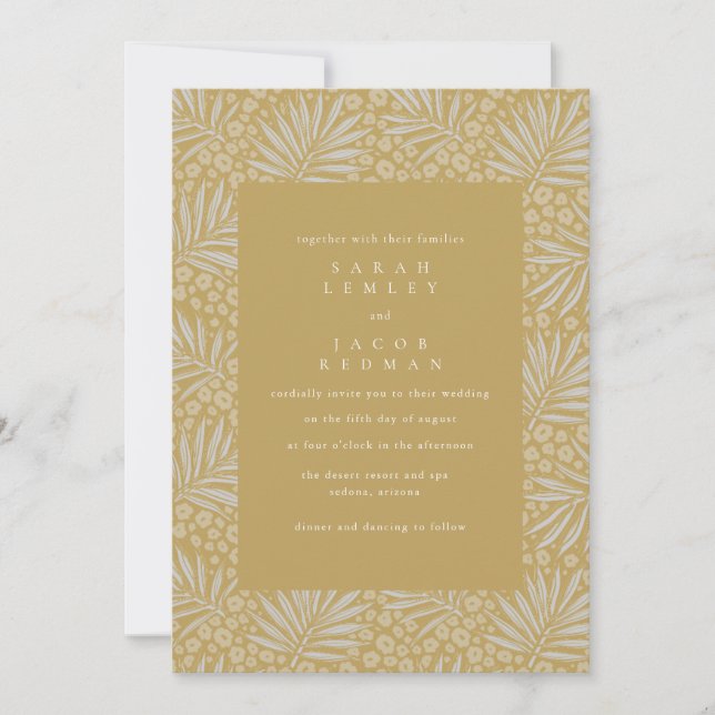 Invitation Mariage Gold Tropical Beach (Devant)