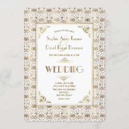 Invitation Mariage | Gold White Roaring 20s Art Déco