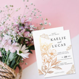 Invitation mariage "Golden Blooms Of Love"