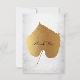 Invitation Mariage Golden Leaf Merci d'argent