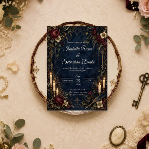 Invitation Mariage gothique à la lumière des bougies